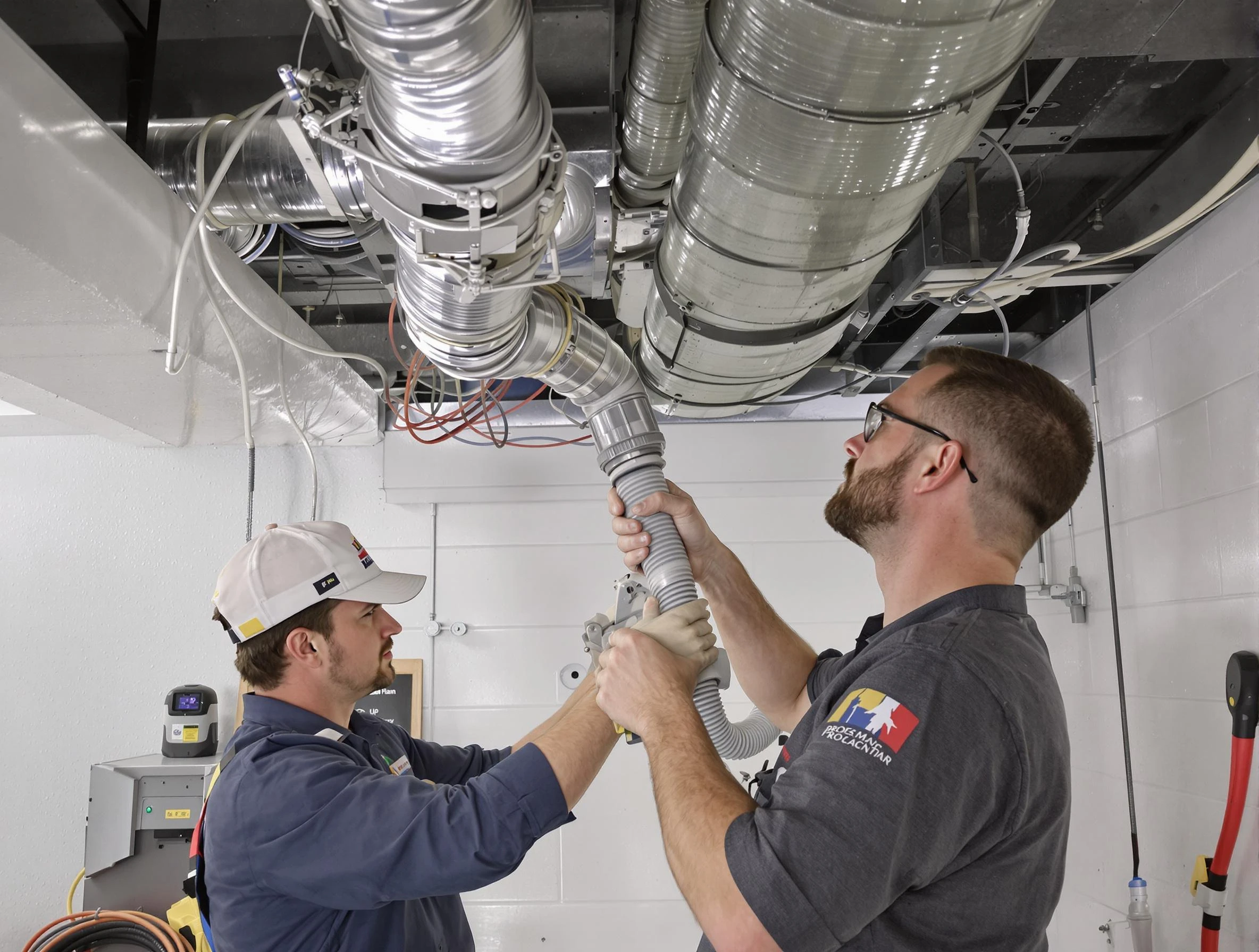 Cranston Air Duct Cleaning technician performing thorough AC duct cleaning in Cranston
