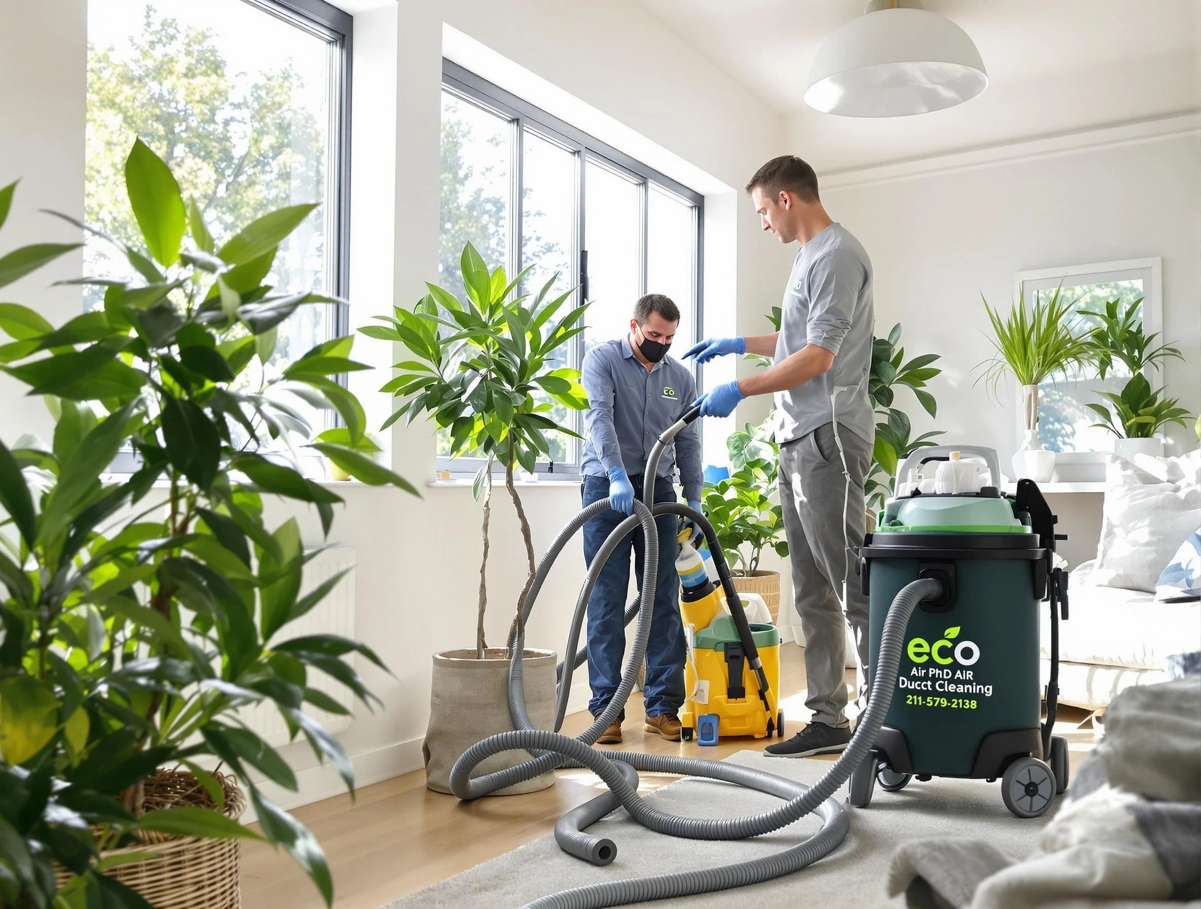 Cranston Air Duct Cleaning technician performing eco-friendly duct cleaning using sustainable methods in Cranston
