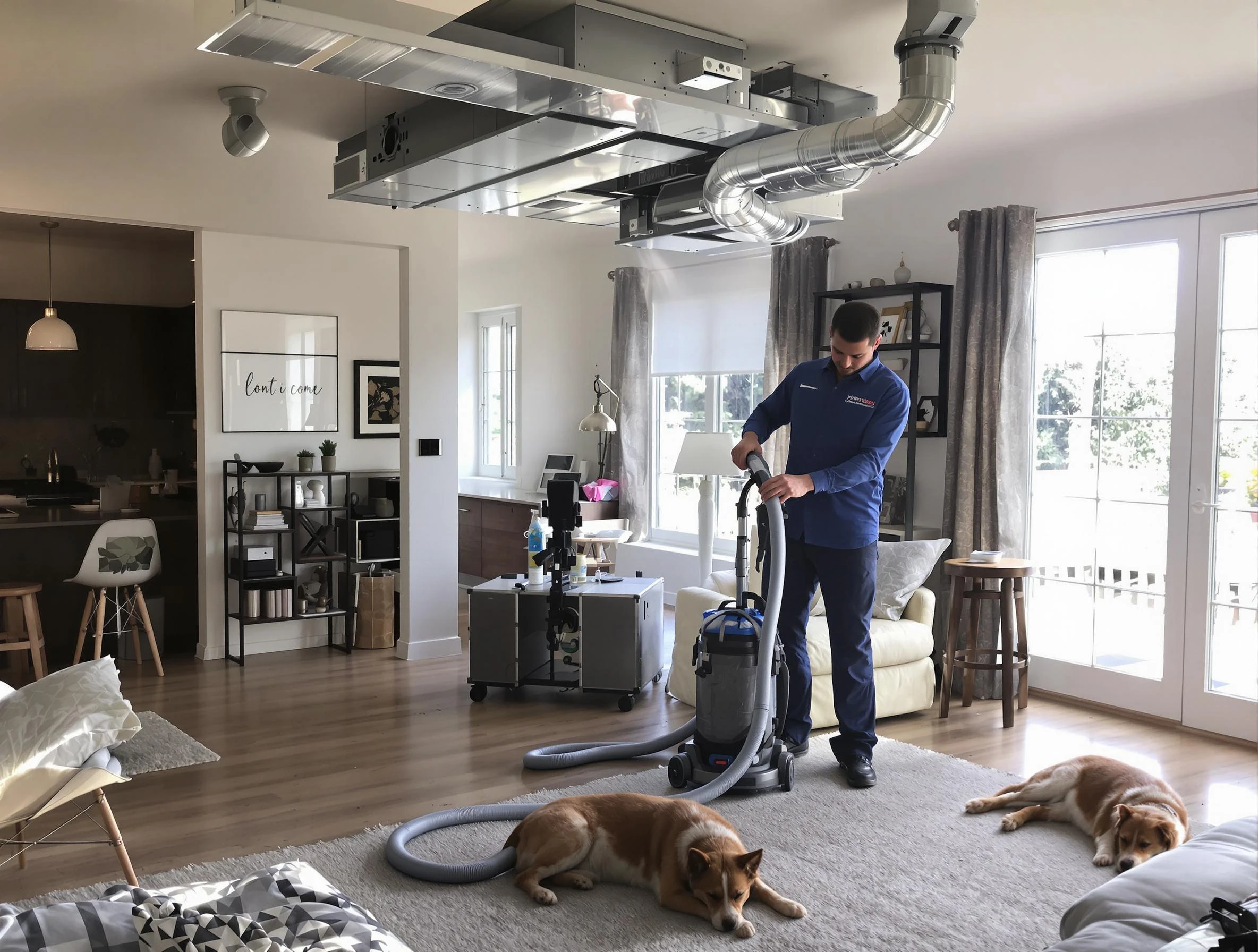 Cranston Air Duct Cleaning technician performing detailed indoor duct cleaning for improved air quality in Cranston