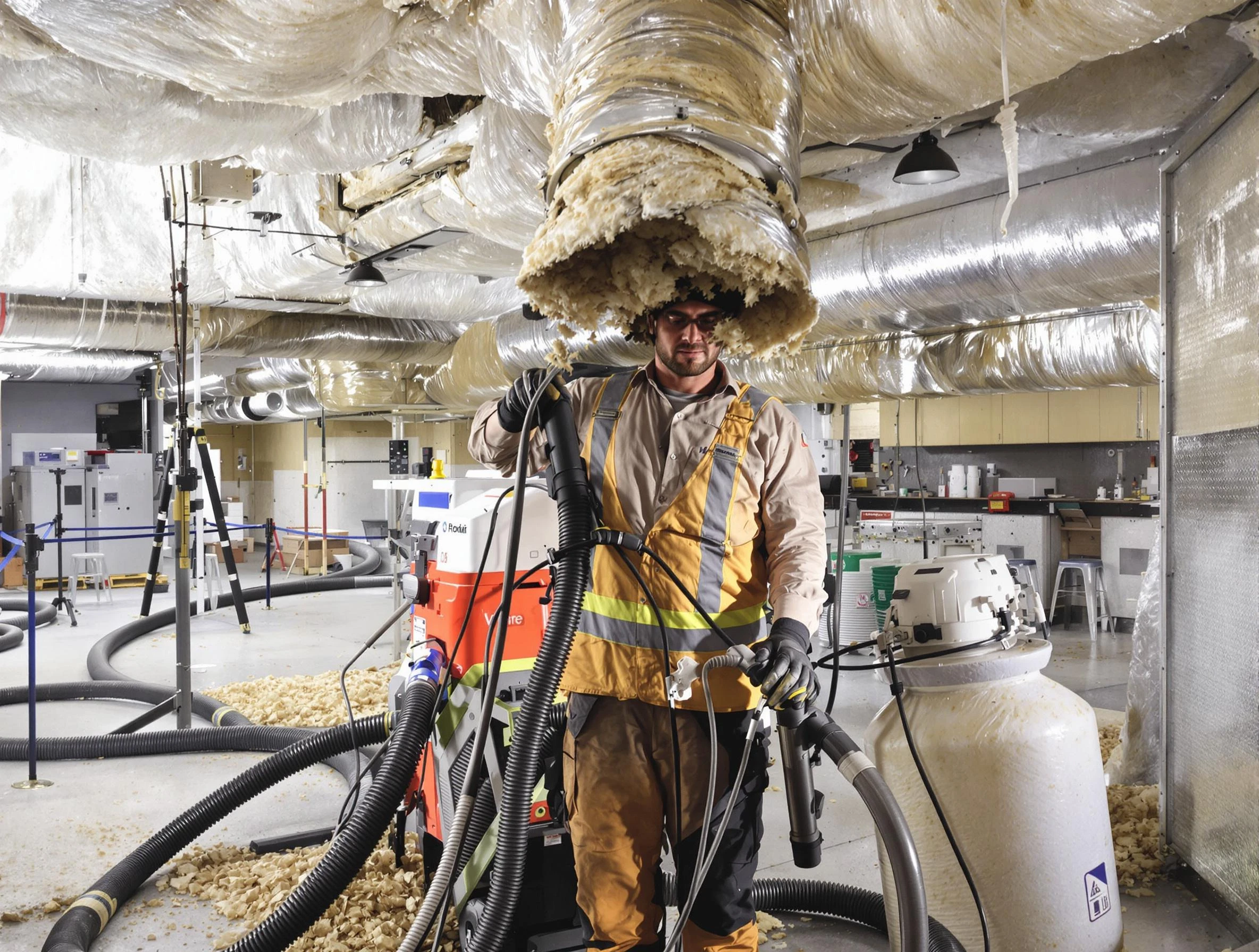 Professional vacuum insulation removal by Cranston Air Duct Cleaning expert in Cranston